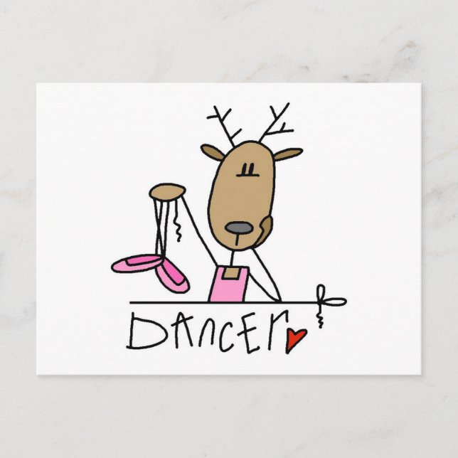 Carte Postale T-shirts et cadeaux Dancer Reindeer (Devant)
