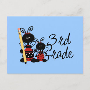 Carte Postale T-shirts et cadeaux de 3e année Ladybug