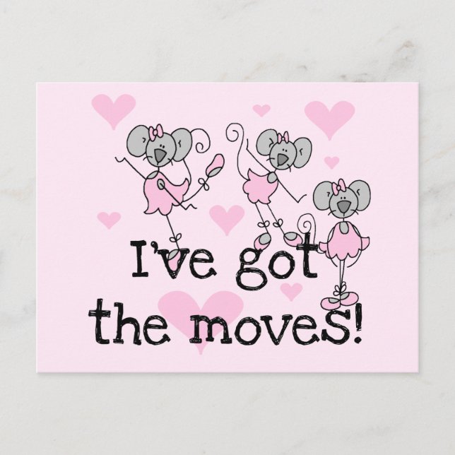 Carte Postale T-shirts et cadeaux de ballet Moves (Devant)