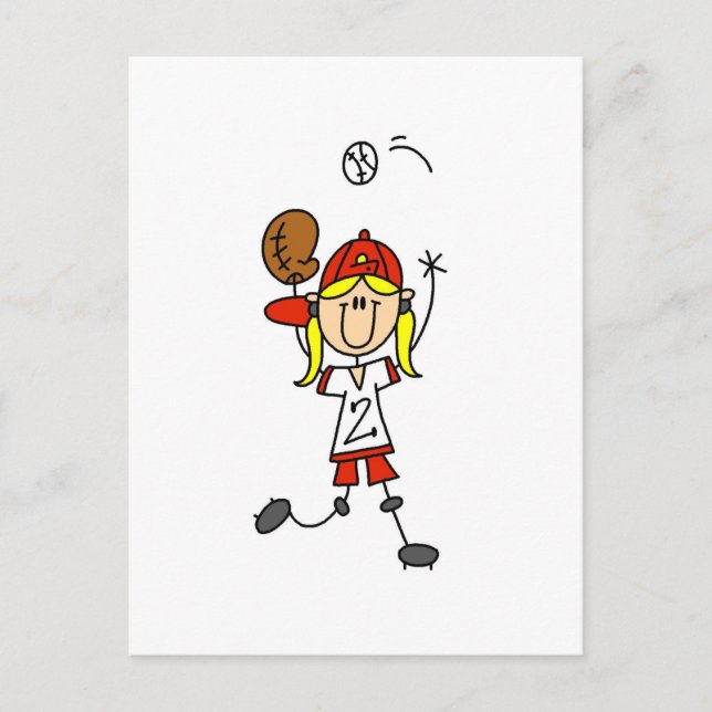 Carte Postale T-shirts et cadeaux de baseball pour filles (Devant)