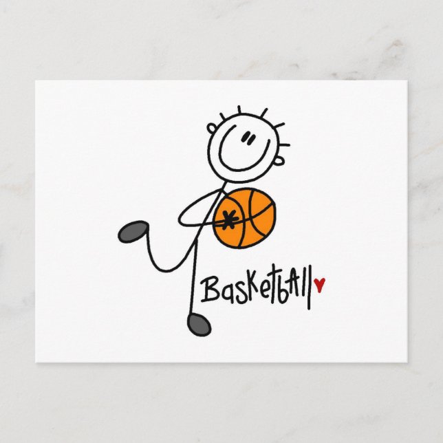 Carte Postale T-shirts et cadeaux de basketball simple Figure (Devant)