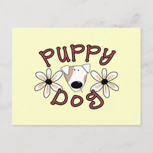 Carte Postale T-shirts et cadeaux de chiot de fleurs
