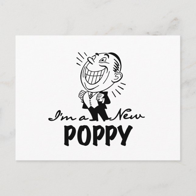 Carte Postale T-shirts et cadeaux de pavot nouveaux souriants (Devant)