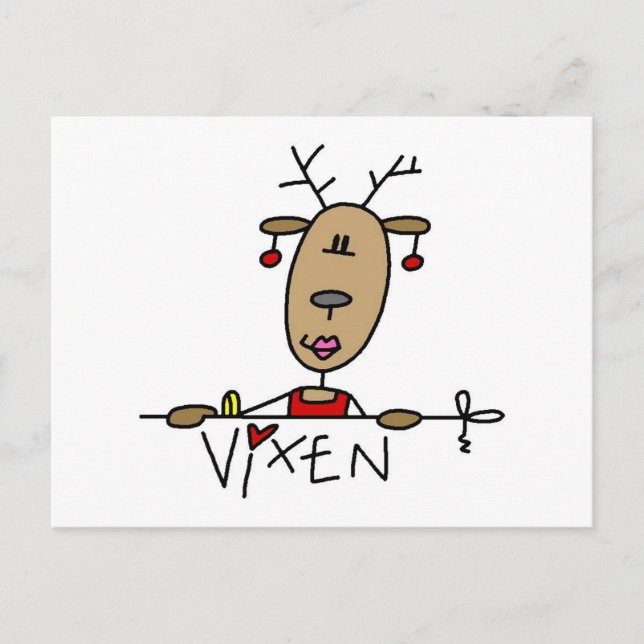 Carte Postale T-shirts et cadeaux de renne de renarde (Devant)
