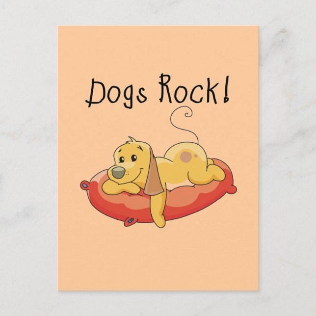 Carte Postale T-shirts et cadeaux de roche de chiens (Devant)