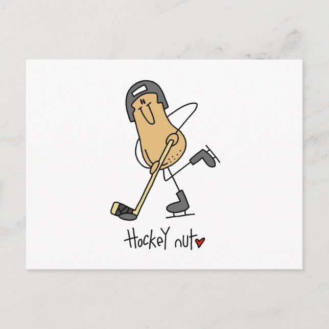 Carte Postale T-shirts et cadeaux d'écrou d'hockey (Devant)