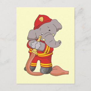 Carte Postale T-shirts et Cadeaux d'Éléphant Pompiers