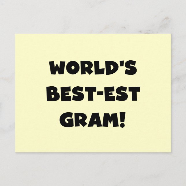 Carte Postale T-shirts et cadeaux des textes de noir de gramme (Devant)