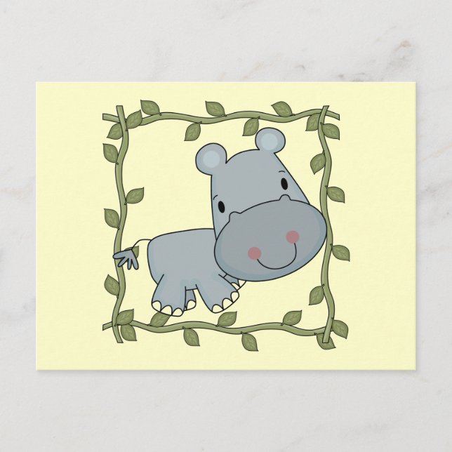 Carte Postale T-shirts et cadeaux d'hippopotame de bébé (Devant)