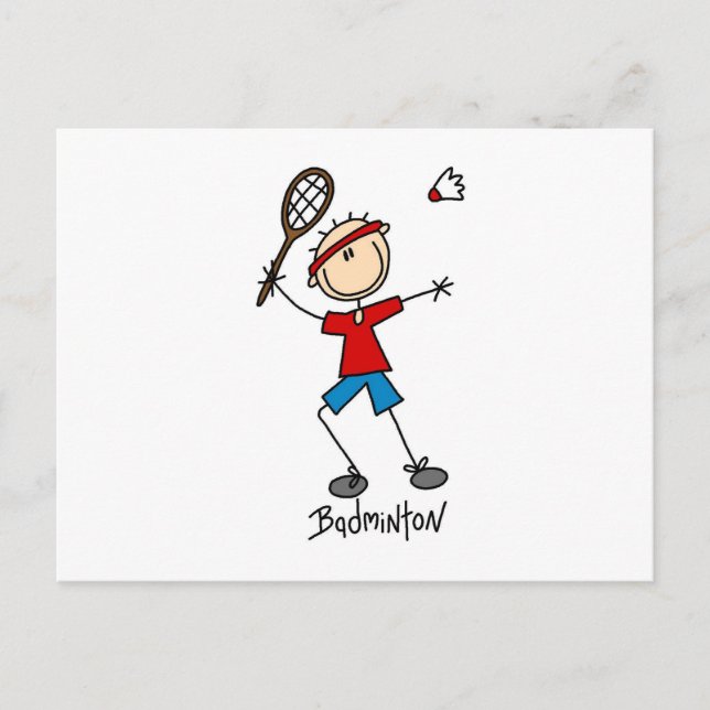 Carte Postale T-shirts et cadeaux du joueur de badminton (Devant)
