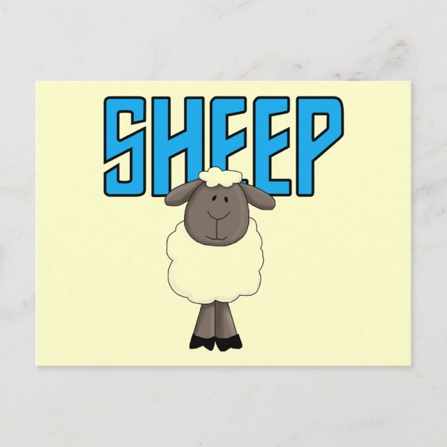 Carte Postale T-shirts et cadeaux en mouton (Devant)