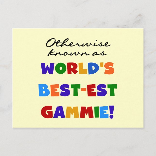 Carte Postale T-shirts et cadeaux Gammie les plus beaux du monde (Devant)