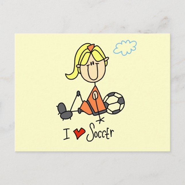 Carte Postale T-shirts et cadeaux Girl I Love Soccer (Devant)