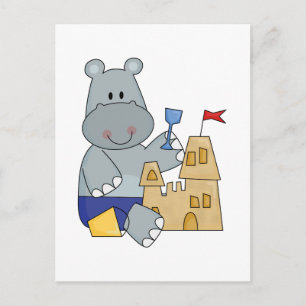 Carte Postale T-shirts et cadeaux Hippo Sand Castle