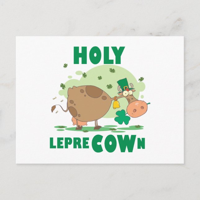 Carte Postale T-shirts et cadeaux HOLY LepreCOWn (Devant)