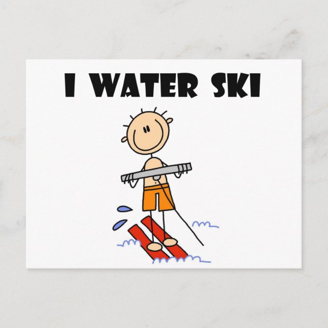 Carte Postale T-shirts et cadeaux I Water Ski (Devant)