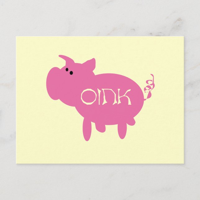 Carte Postale T-shirts et cadeaux krouik-krouik roses de porc (Devant)
