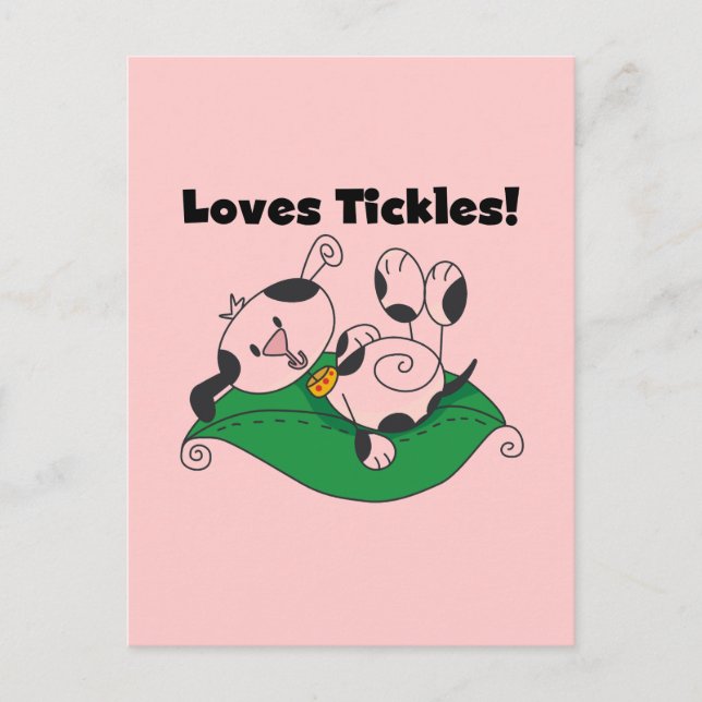 Carte Postale T-shirts et cadeaux Loves Tickles (Devant)