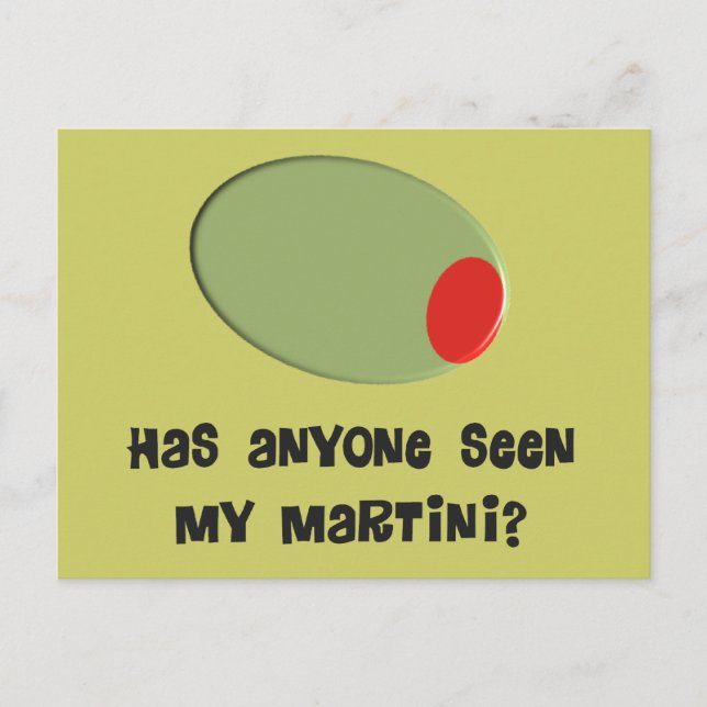 Carte Postale T-shirts et cadeaux Martini Drinkers Olive Design (Devant)