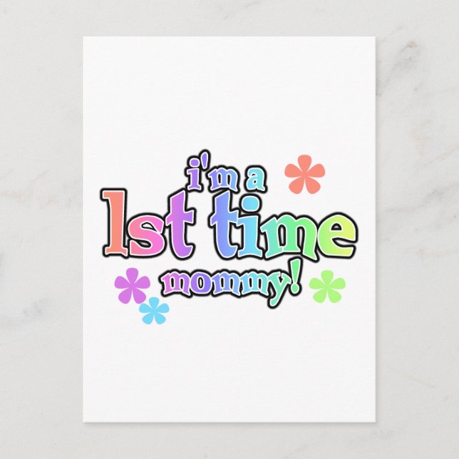 Carte Postale T-shirts et cadeaux Mommy-Rainbow 1st Time (Devant)