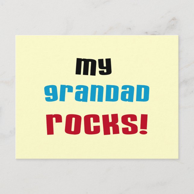Carte Postale T-shirts et cadeaux My Grandad Rocks (Devant)