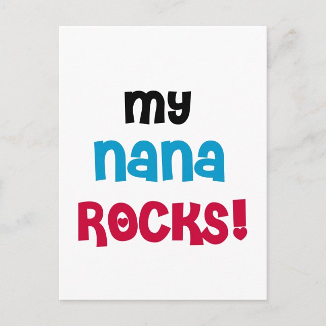 Carte Postale T-shirts et cadeaux My Nana Rocks (Devant)