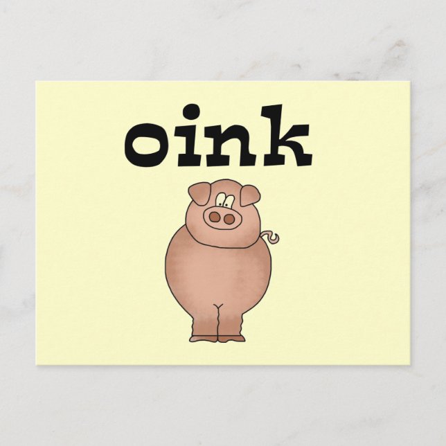 Carte Postale T-shirts et cadeaux Oink Pig (Devant)
