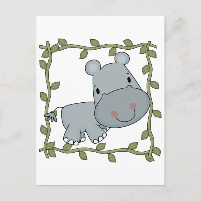 Carte Postale T-shirts et cadeaux pour bébés Hippo (Devant)