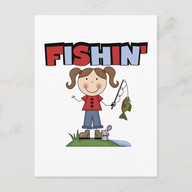 Carte Postale T-shirts et cadeaux pour filles de pêcheurs (Devant)