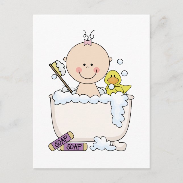 Carte Postale T-shirts et cadeaux pour filles du temps de bain (Devant)