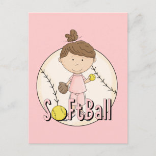 Carte Postale T-shirts et cadeaux pour filles Softball
