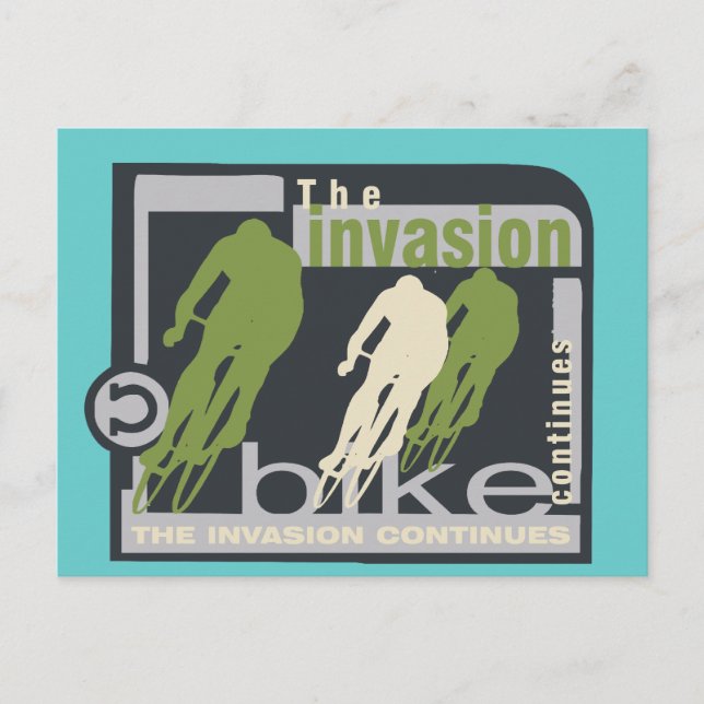 Carte Postale T-shirts et cadeaux pour invasion à vélo (Devant)