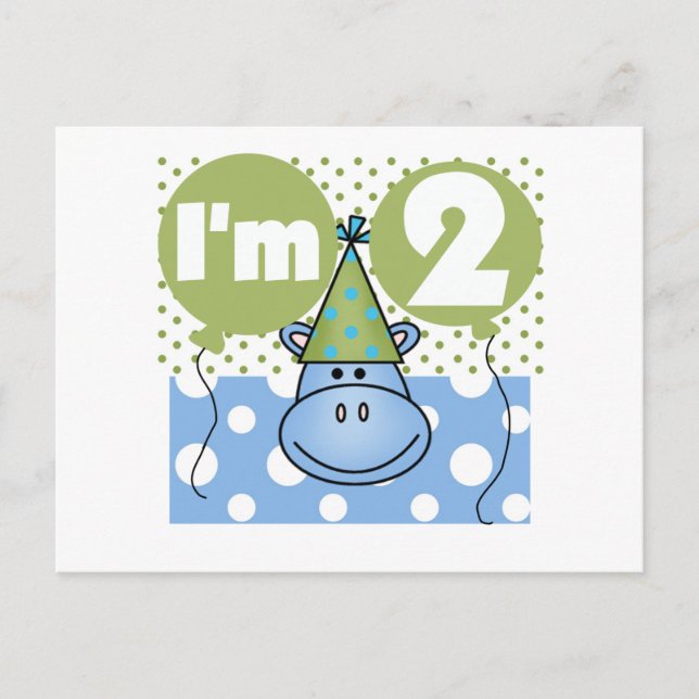 Carte Postale T-shirts et cadeaux pour le 2e anniversaire de Hip (Devant)