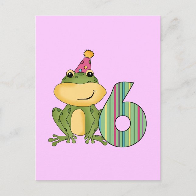 Carte Postale T-shirts et cadeaux pour le 6ème anniversaire de P (Devant)