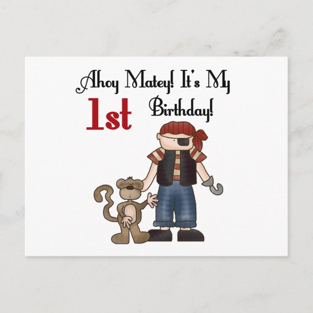 Carte Postale T-shirts et cadeaux pour le premier anniversaire d (Devant)