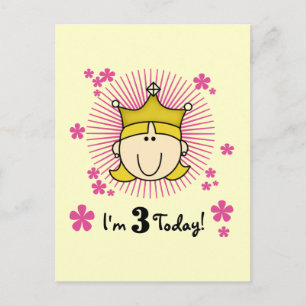 Carte Postale T-shirts et cadeaux pour les 3 ans de la princesse