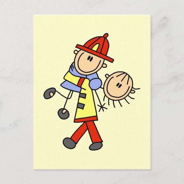 Carte Postale T-shirts et cadeaux pour pompiers qui sauvent des  (Devant)