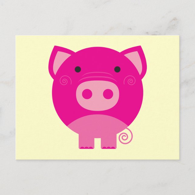 Carte Postale T-shirts et cadeaux roses de porc (Devant)