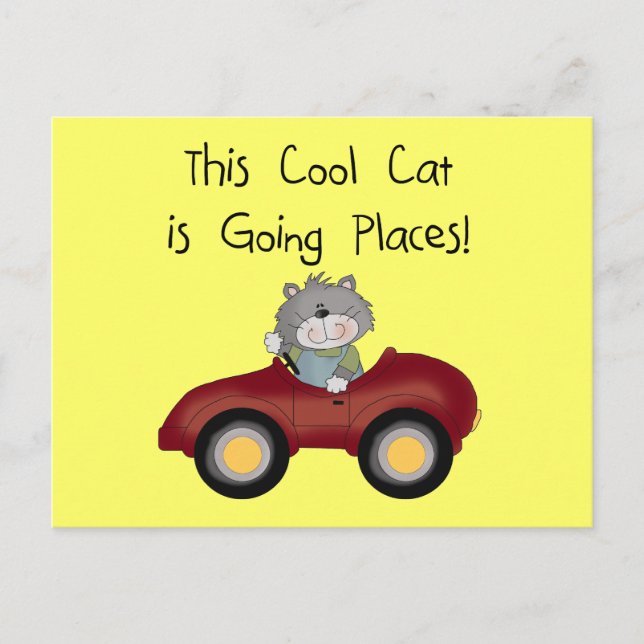 Carte Postale T-shirts et cadeaux rouges allants de voiture (Devant)