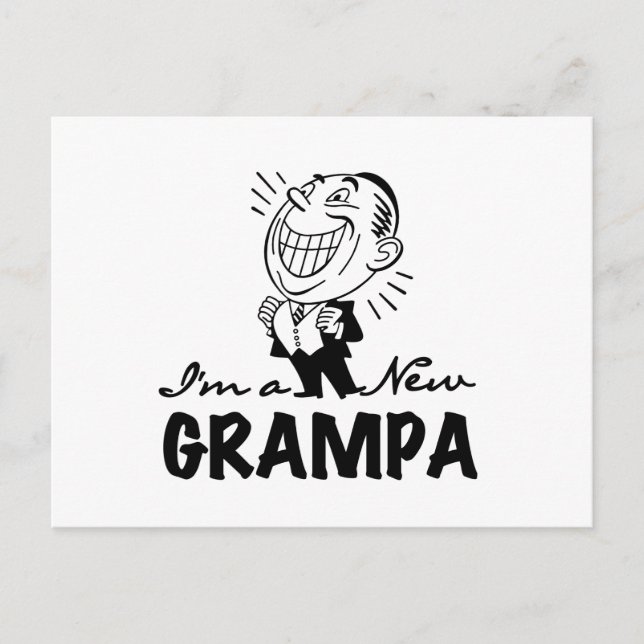 Carte Postale T-shirts et cadeaux souriants New Grampa (Devant)