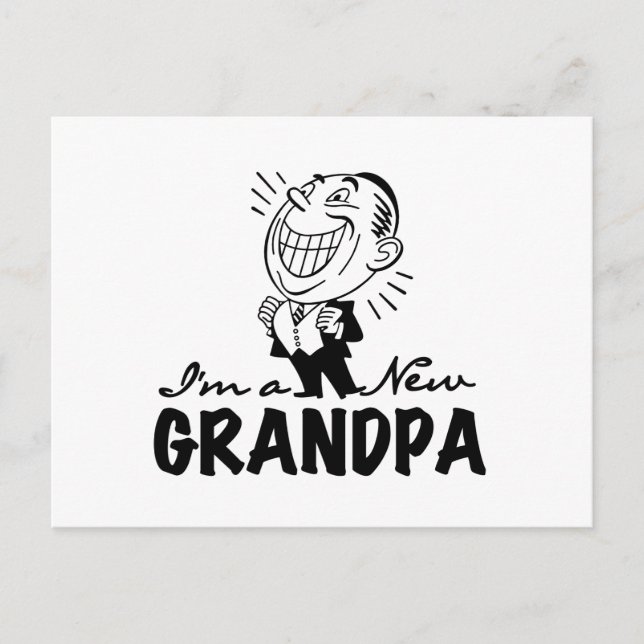 Carte Postale T-shirts et cadeaux souriants New Grand-pa (Devant)