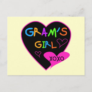 Carte Postale T-shirts fait sur commande de la fille du gramme,