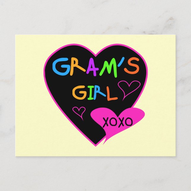 Carte Postale T-shirts fait sur commande de la fille du gramme, (Devant)
