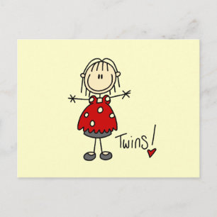 Carte Postale T-shirts jumeaux et cadeaux attendus