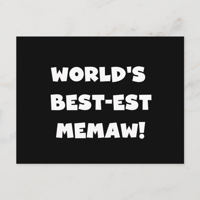 Carte Postale T-shirts noir et blanc du Meilleur-est Memaw du (Devant)