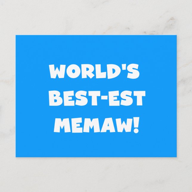 Carte Postale T-shirts noir et blanc Meilleure Memaw du monde (Devant)