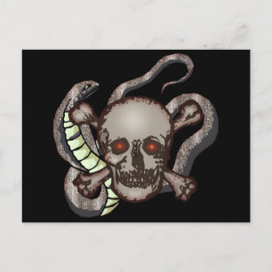 Carte Postale T-shirts Snake et Skull Biker Cadeaux