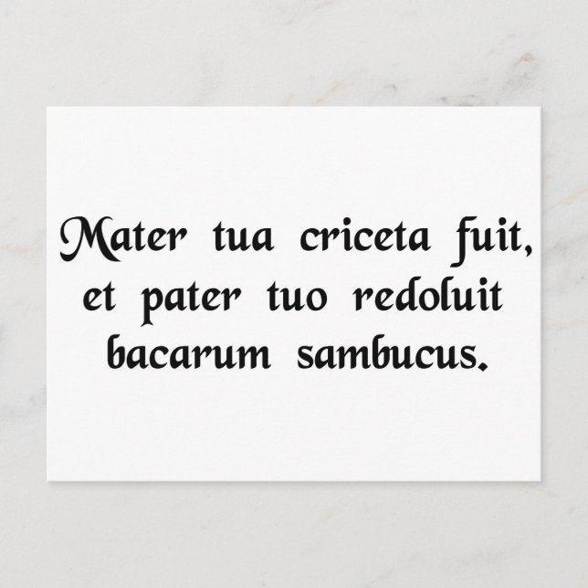 Carte Postale Ta mère était un hamster et ton père...... (Devant)