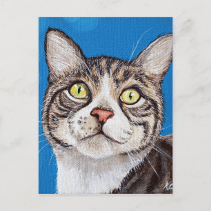 Carte Postale Tabby Cat Peinture
