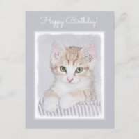 Tabby Orange Kitten Peinture - Art Chat original